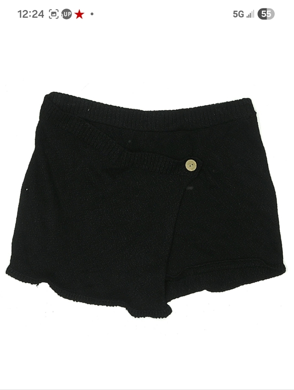 💥Sale💥FP Beach Elegant Black Knit Wrap Skort With Button Detail - Picture 5 of 8